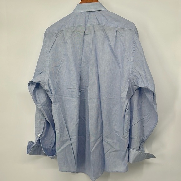 Brooks Brothers‎ Makers Collection Blue Pinstripe Dress Shirt Men's Size 17-35 - Picture 7 of 13